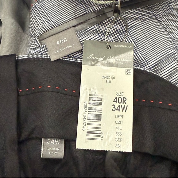 Daniel Cremieux Loro Piana 40R 34W Loro Piana Wool & Silk Blue Check Suit NWT - Picture 3 of 16